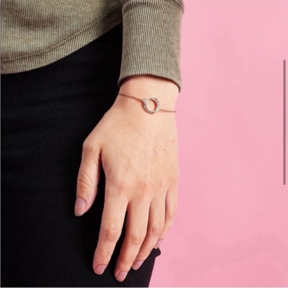 NWT Adore Bracelet Swarovski Crystals Organic Circle Rose Gold Tone - Picture 6 of 8